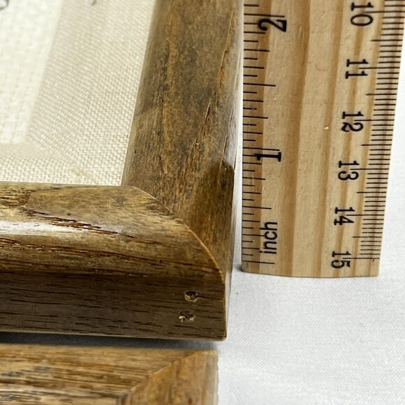 Vintage Framed Needlepoint Cross Stitch Crewel Kids In Bathroom Set of 2 11"x12" - Picture 11 of 11